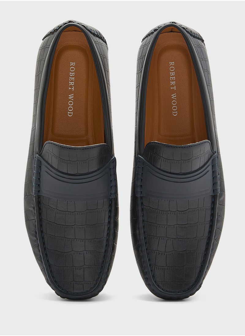 Croc Print Loafers