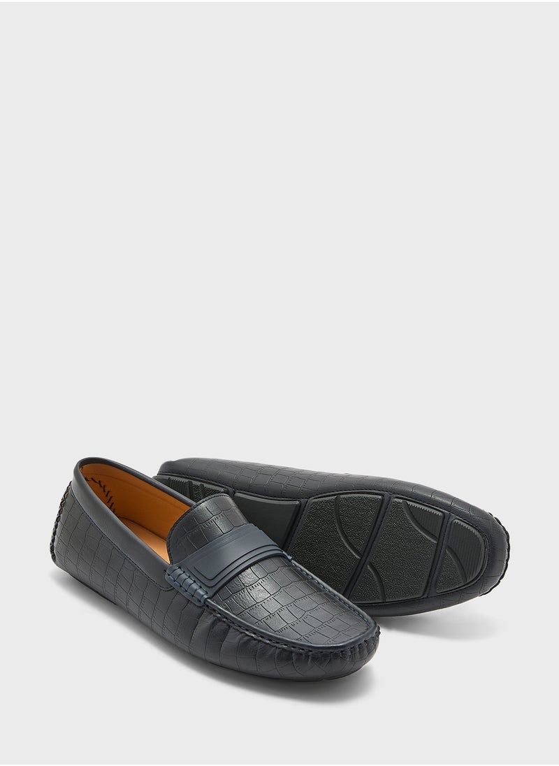 Croc Print Loafers