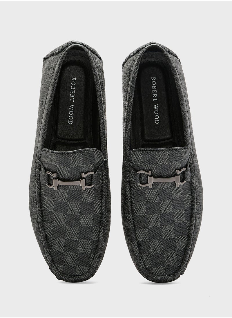 Check Print Casual Loafers