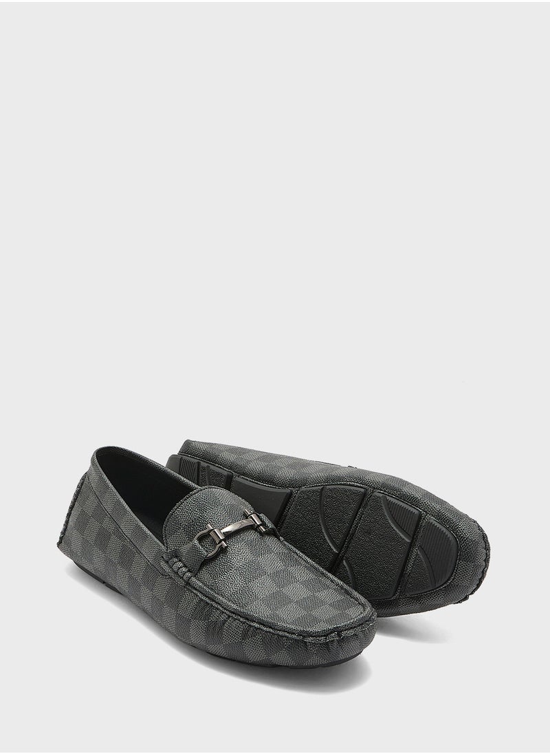 Check Print Casual Loafers