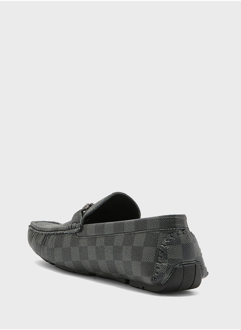 Check Print Casual Loafers