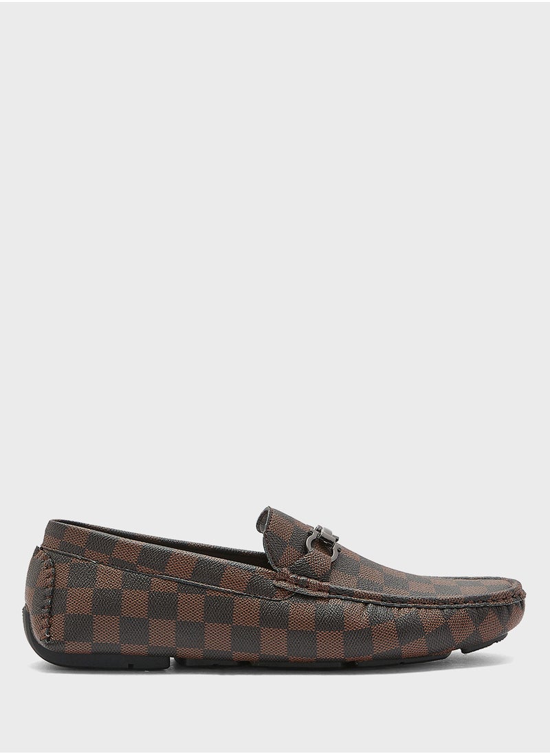 Check Print Casual Loafers