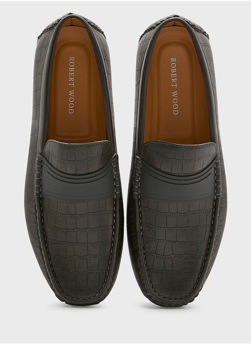 Croc Print Loafers