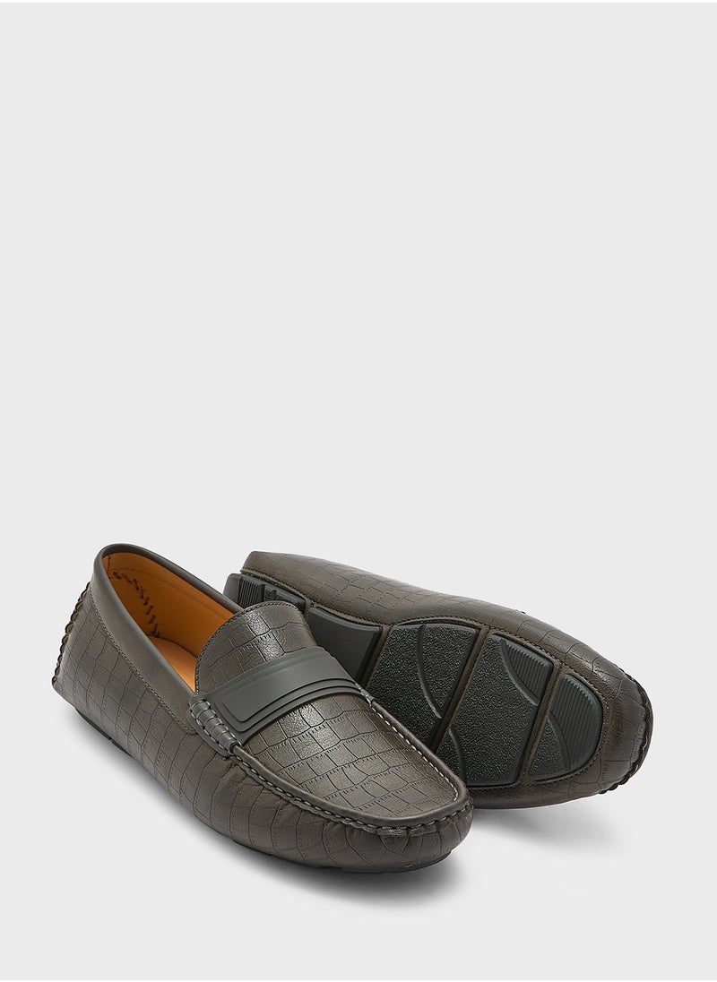 Croc Print Loafers