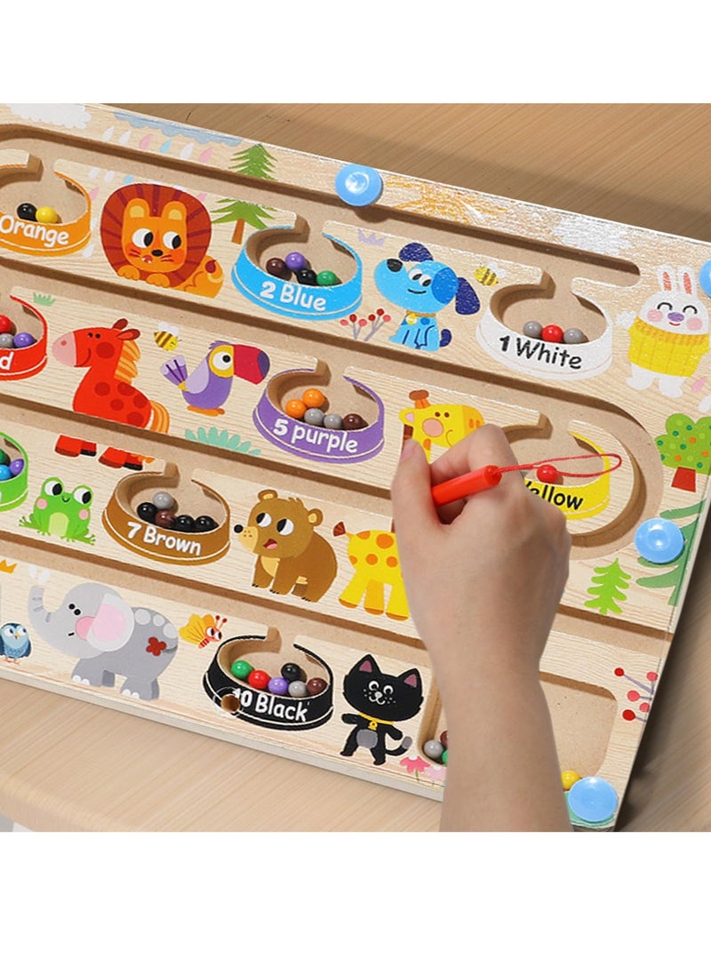 Educational Toys Montessori Toys Hand-Eye Coordination Time Killer Baby Toys Boys Girls Building Blocks Fingertip Training Magnets Number and Color Matching Birthday Gift Fine Manipulation Educational Toys for 4-6 Years Old