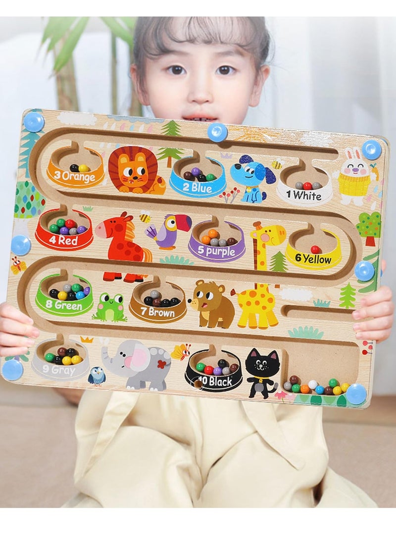Educational Toys Montessori Toys Hand-Eye Coordination Time Killer Baby Toys Boys Girls Building Blocks Fingertip Training Magnets Number and Color Matching Birthday Gift Fine Manipulation Educational Toys for 4-6 Years Old
