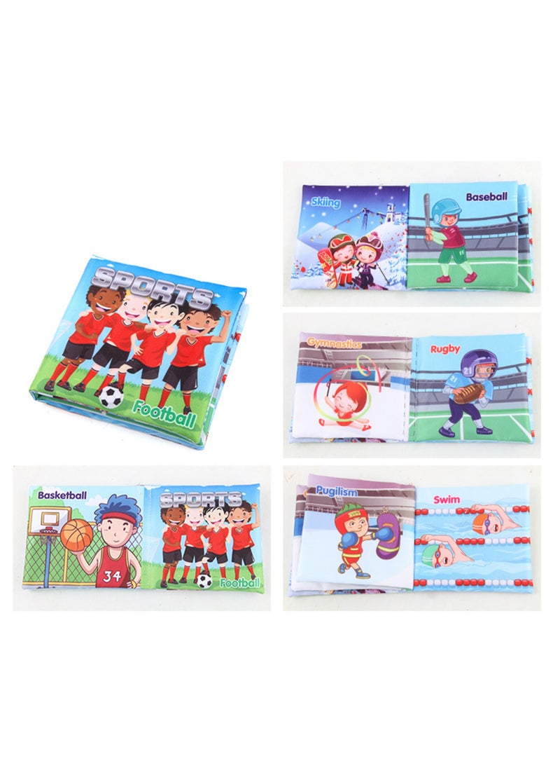 Infant And Toddler Early Childhood Education Cognitive English Palm Cloth Book Toys Tear-Resistant Cloth Book With Sound-Resistant Paper (Football cloth book)