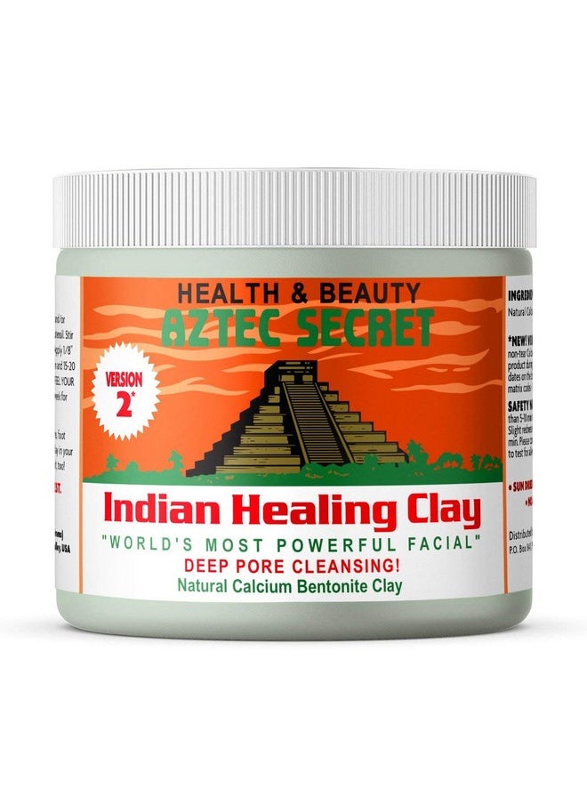 Indian Healing Clay 1 Lb Deep Pore Cleansing Facial & Body Mask The Original 100% Natural Calcium Bentonite Clay New Version 2