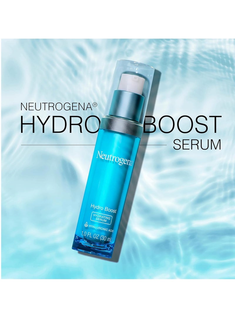 Hydro Boost Hydrating Hyaluronic Acid Serum for Face & Neck, Fast Absorbing Daily Facial Moisturizing Serum Quenches Dry Skin for Hydrated, Glowing Skin, Oil-Free, Non-Comedogenic 1Fluid Ounce