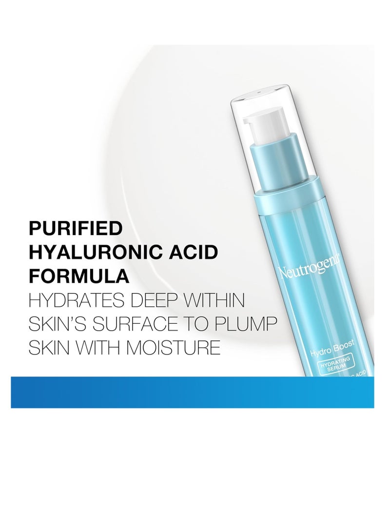 Hydro Boost Hydrating Hyaluronic Acid Serum for Face & Neck, Fast Absorbing Daily Facial Moisturizing Serum Quenches Dry Skin for Hydrated, Glowing Skin, Oil-Free, Non-Comedogenic 1Fluid Ounce