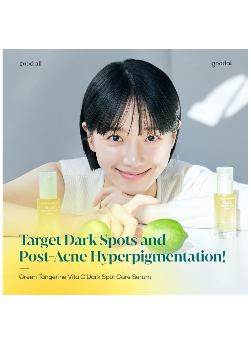 Goodal Green Tangerine Vitamin-C Dark Spot Serum for Sensitive Skin | 70% Tangerine Extract, 4% Niacinamide, Arbutin & Tiger Grass to Fade Dark Spots Serum 40ml