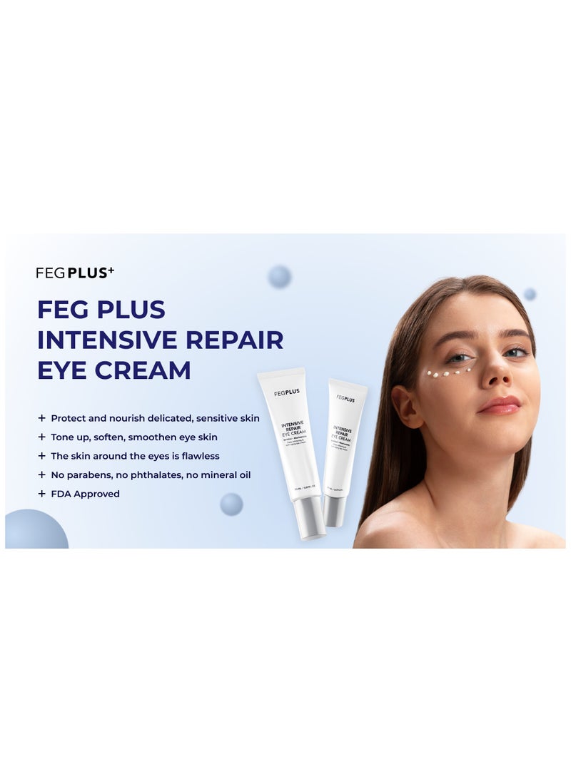 FEGPLUS Anti-Aging Eye Cream with HA & 15% Niacinamide, Eliminate Wrinkles, Eye Bags, Dark Circles, Puffiness,.. UVA & UVB Protection | The best eye cream made in the USA (20ml)