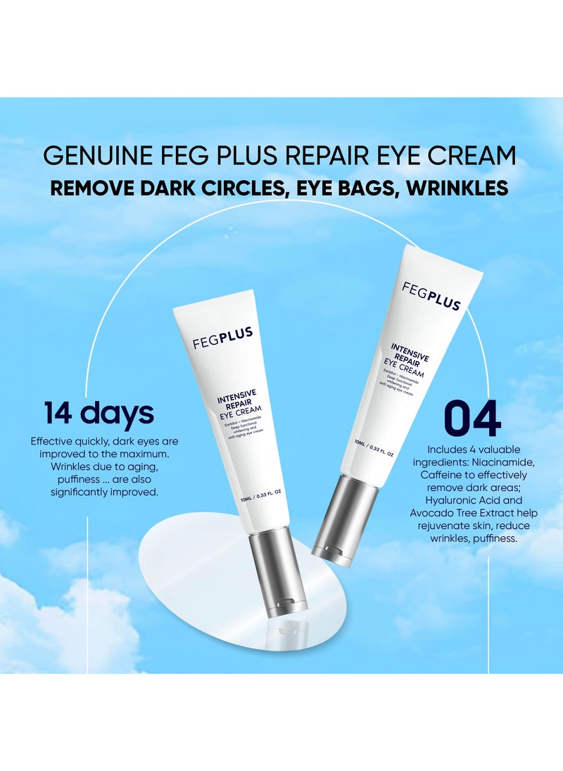 FEGPLUS Anti-Aging Eye Cream with HA & 15% Niacinamide, Eliminate Wrinkles, Eye Bags, Dark Circles, Puffiness,.. UVA & UVB Protection | The best eye cream made in the USA (20ml)