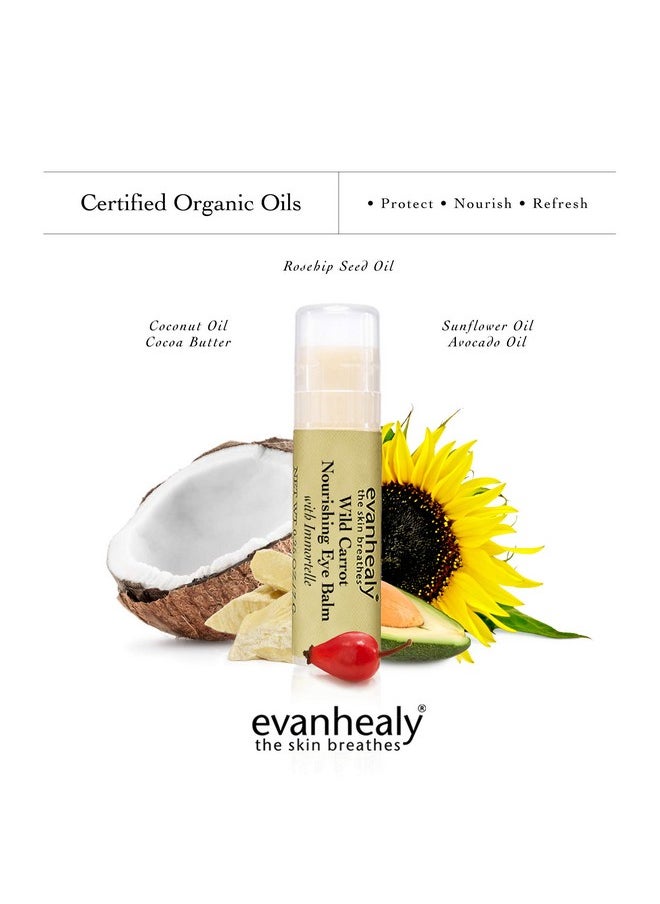 Wild Carrot Immortelle Eye Balm | Organic Travel Moisturizer Stick | Hydrating Balm To Brighten Skin Around Eyes, Face, & Body | On The Go Moisturizer