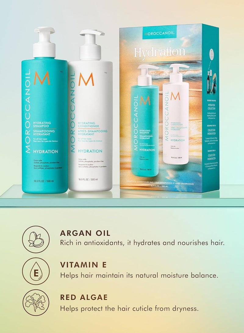 Hydrating Shampoo and Conditioner Set, 500ml Each – Sulfate-Free, Moisturizing Hair Care Duo for Dry Hair