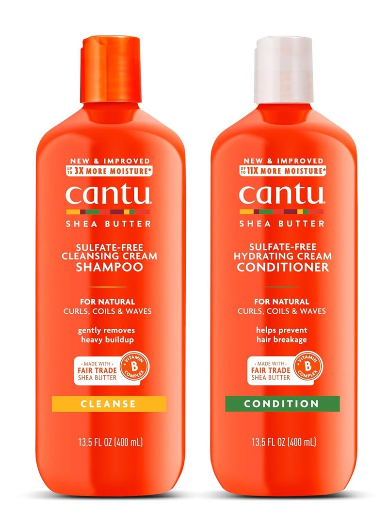 Sulfate-Free Cream Shampoo & Conditioner Bundle, 13.5 Fl Oz (Pack of 2)