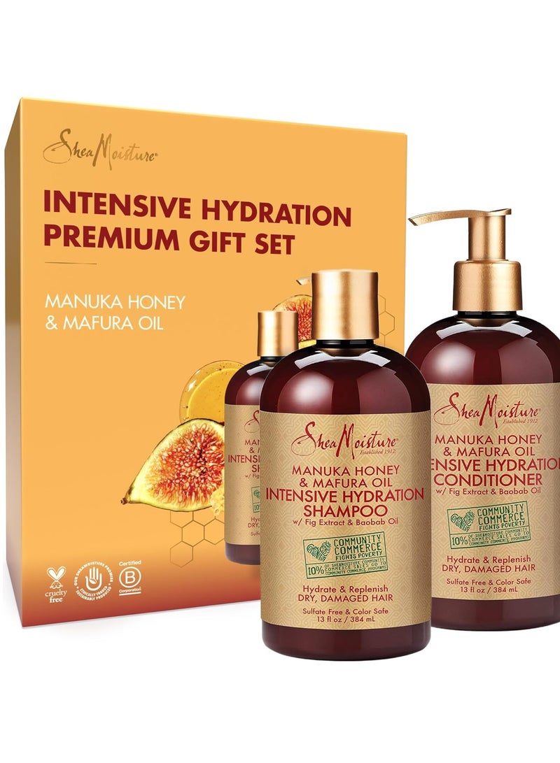 Shampoo and Conditioner Set, Manuka Honey, Mafura Oil, Baobab Oil & Fig Extract, Hydrate + Replenish, Vitamin C, Sulfate Free & Hair Color Safe, Deep Conditioning, 13 Fl Oz Ea