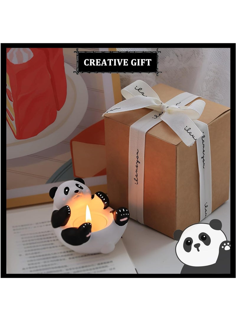 Tea Light Candle Holder, Cute Panda Candle Holder Ring Holder Jewelry Tray Decoration Holder for Tea Light Candle Desk Home Centerpiece Kitchen Room Decoration Panda Gift for Kids Girlfriend