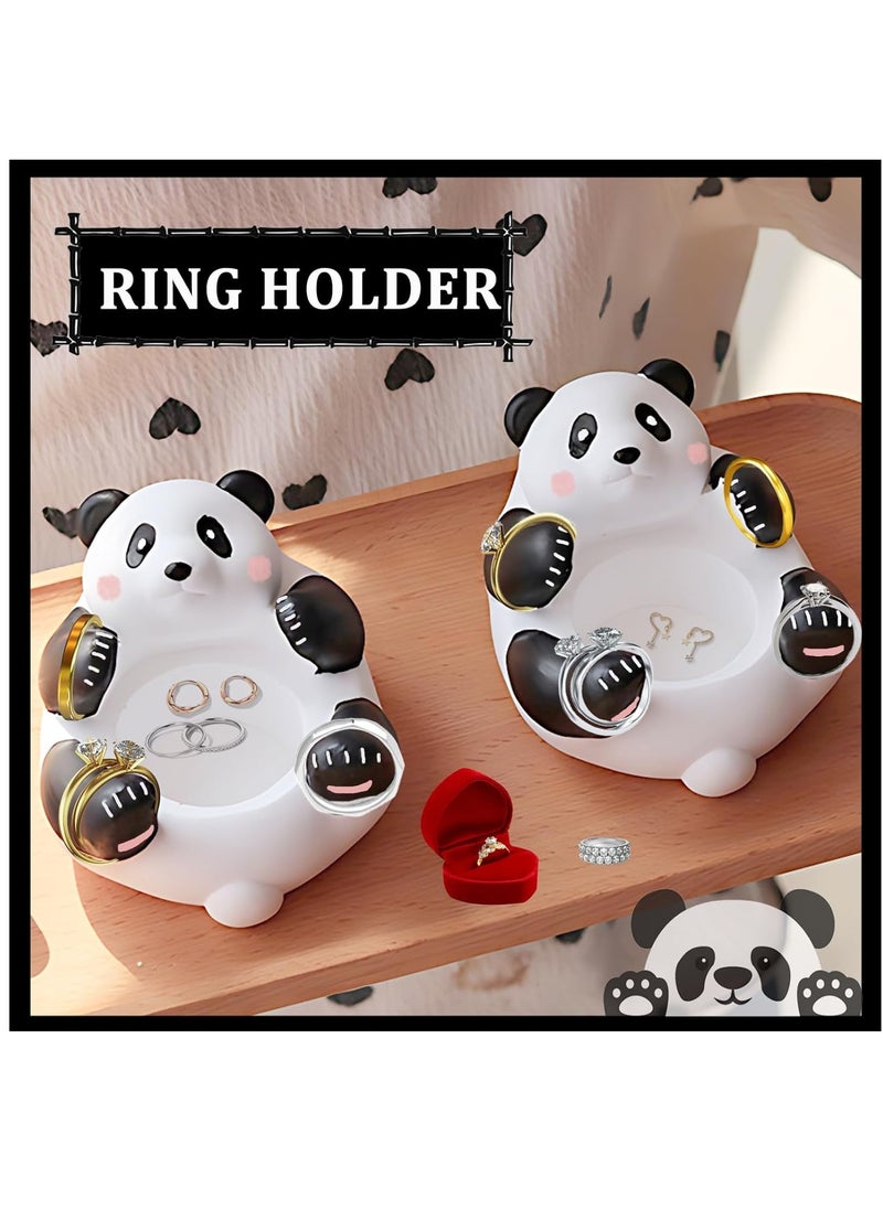 Tea Light Candle Holder, Cute Panda Candle Holder Ring Holder Jewelry Tray Decoration Holder for Tea Light Candle Desk Home Centerpiece Kitchen Room Decoration Panda Gift for Kids Girlfriend