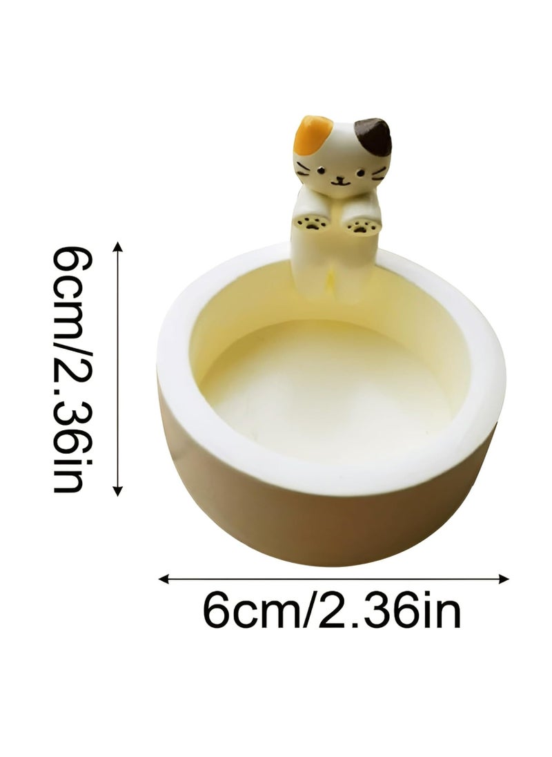 Cat Candle Holder Paw Warmer Cartoon Kitten Candle Holder Cute Cat Scented Small Mini Tea Light Candle Holder Cat Decoration Cat Lover Gift for Girls Women (Colorful Ears)