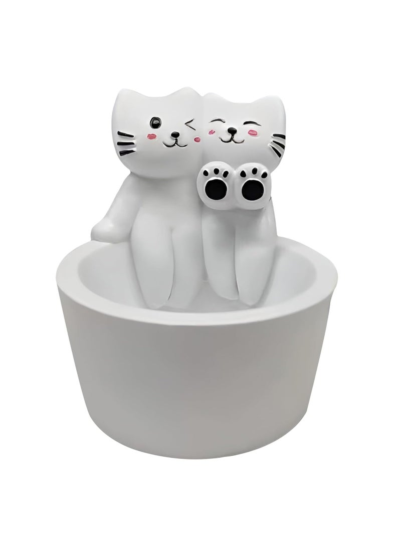 Cat Candle Holder Paw Warmer Cartoon Kitten Candle Holder Cute Cat Scented Small Mini Tea Light Candle Holder Cat Decoration Cat Lover Gift for Girls Women (Couple Cats)