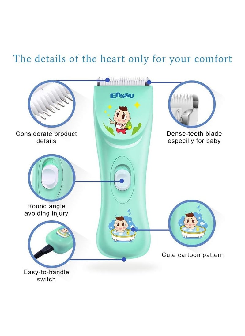 Quiet baby Hair Clippers, Safety kids Hair Trimmers,Silent Chargeable Cordless Professional Hair Clipper for Baby kids Children infant ENSSU