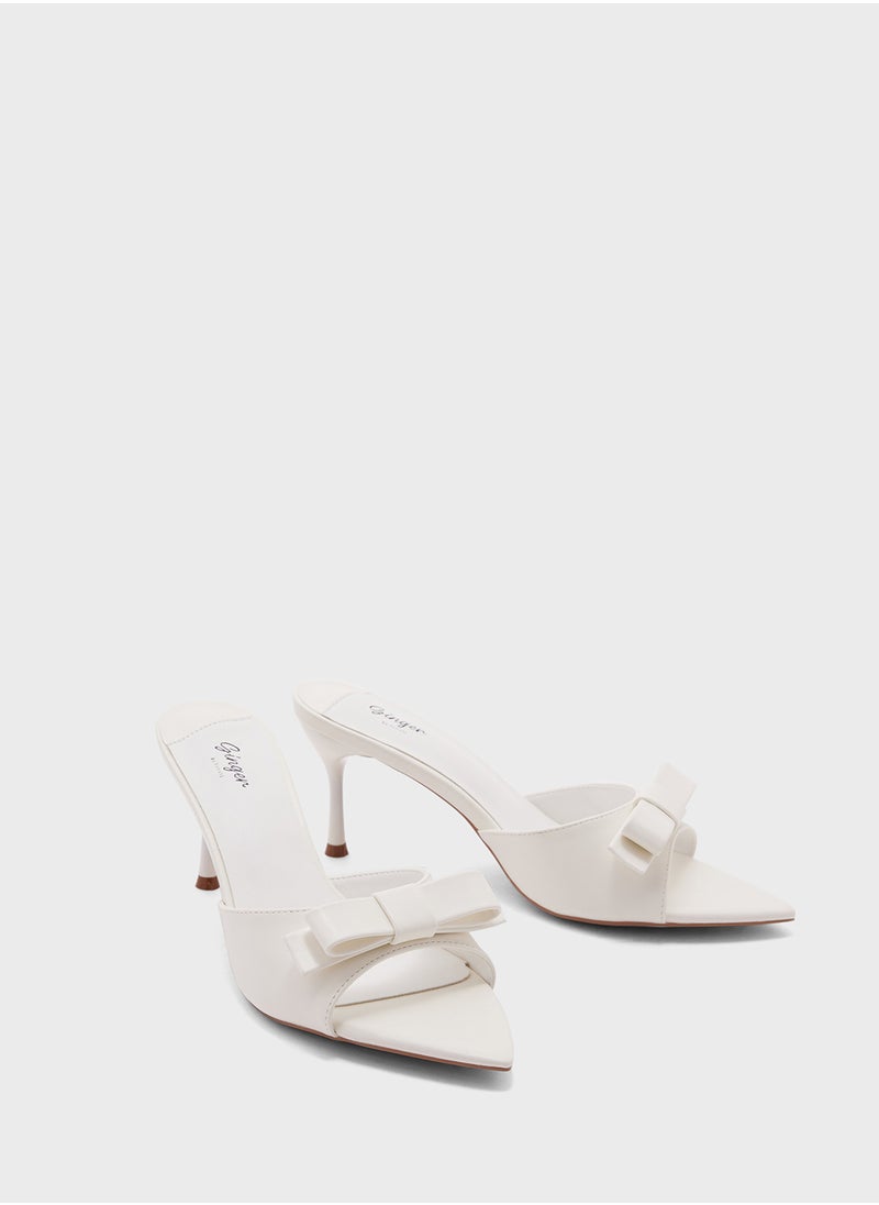 Bow Mule Heel Sandal