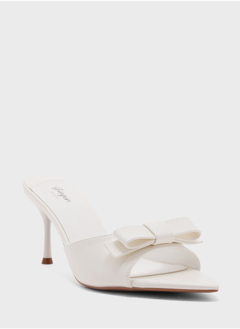 Bow Mule Heel Sandal