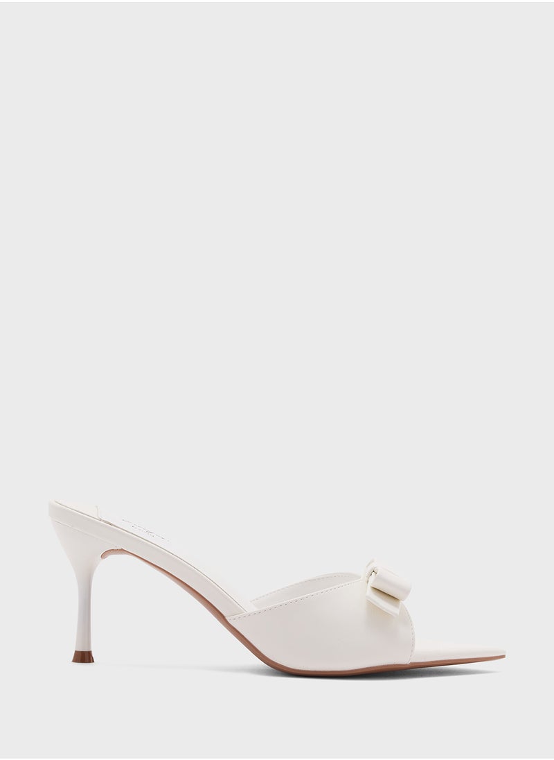 Bow Mule Heel Sandal