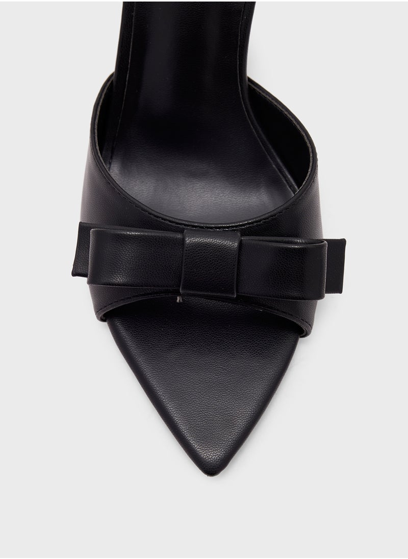 Bow Mule Heel Sandal