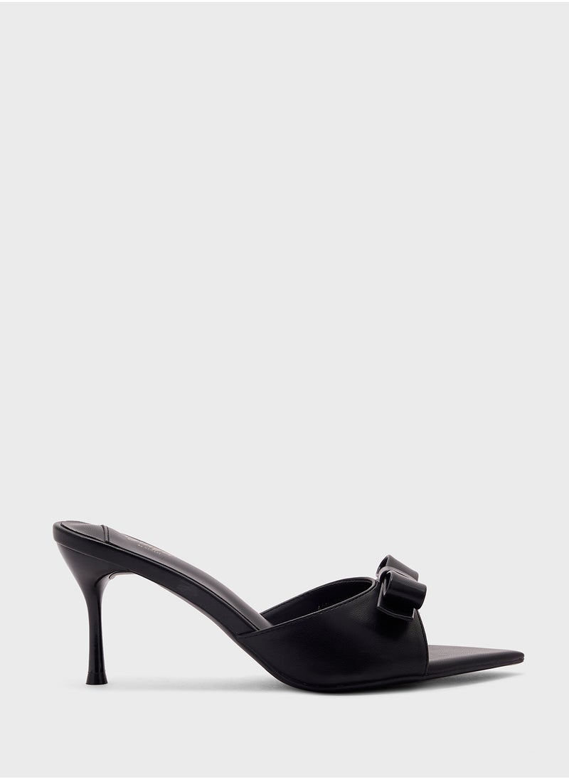 Bow Mule Heel Sandal