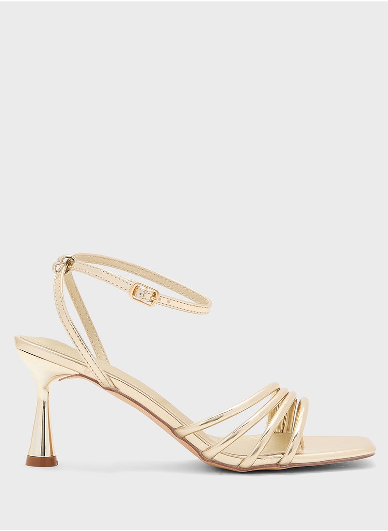 Strappy Counter Strap Heel Sandal