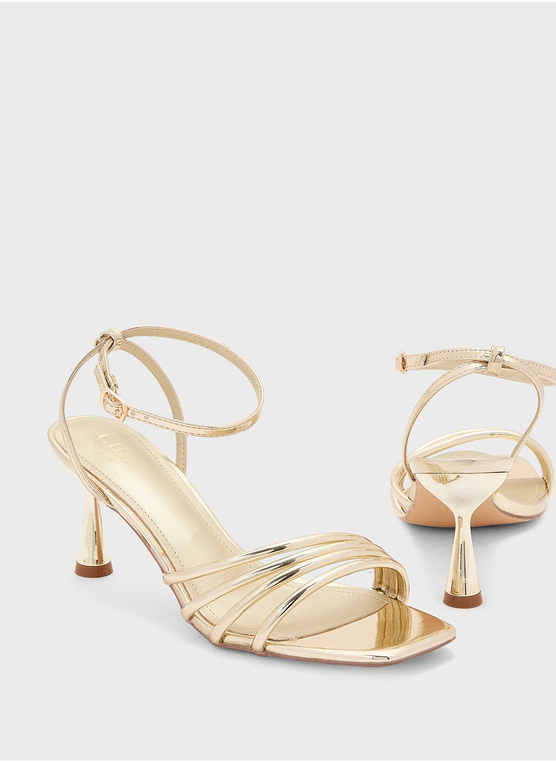 Strappy Counter Strap Heel Sandal