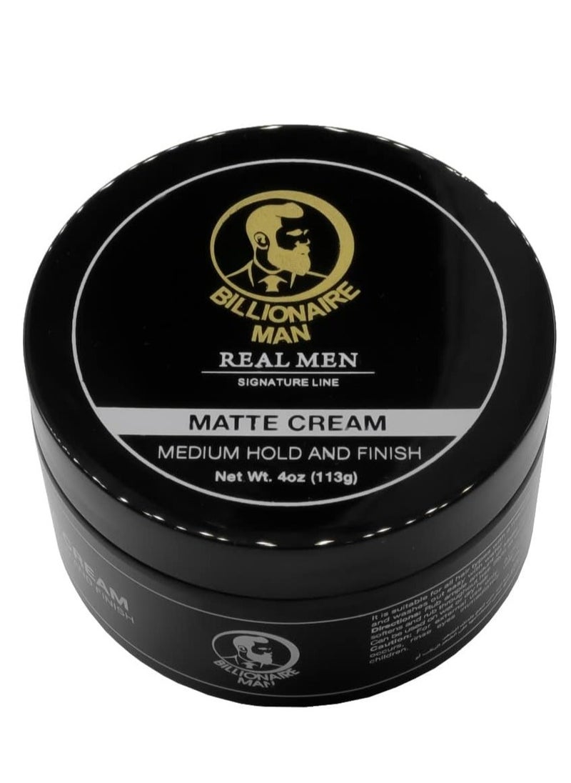 Billionaire Man Real Men Signature Line MATTE CREAM - Medium Hold & Finish 113g