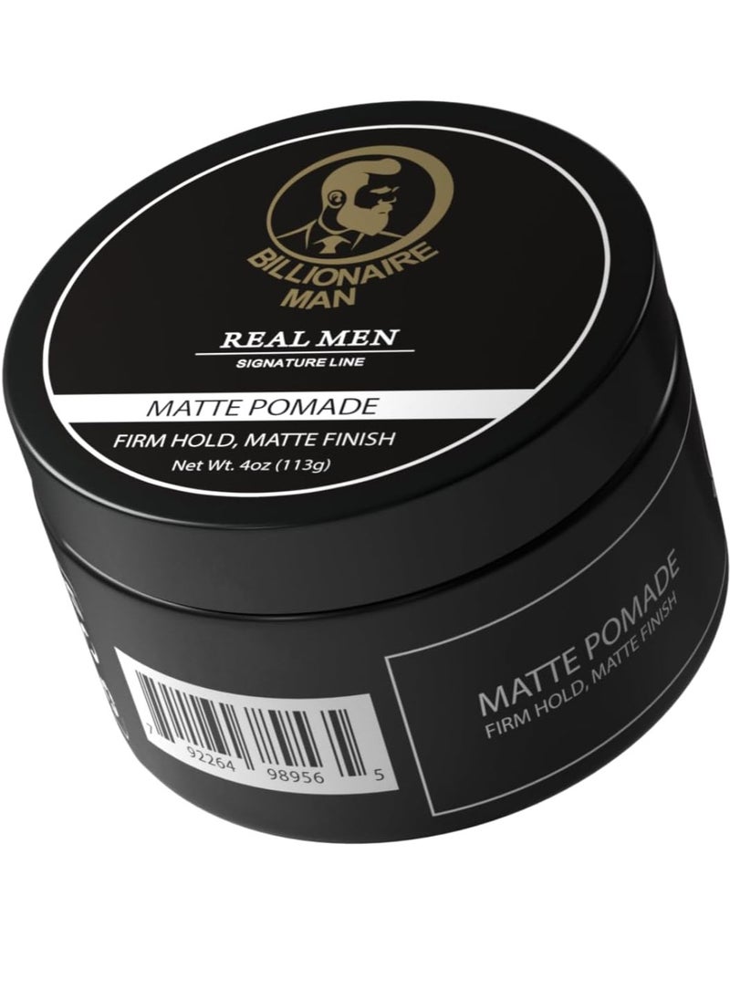 Billionaire Man Real Men Signature Line MATTE POMADE - Firm Hold & Matte Finish 113g