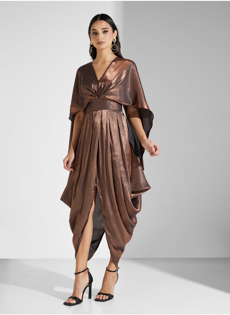 ROTANA SHIMMER CAPE  DRESS