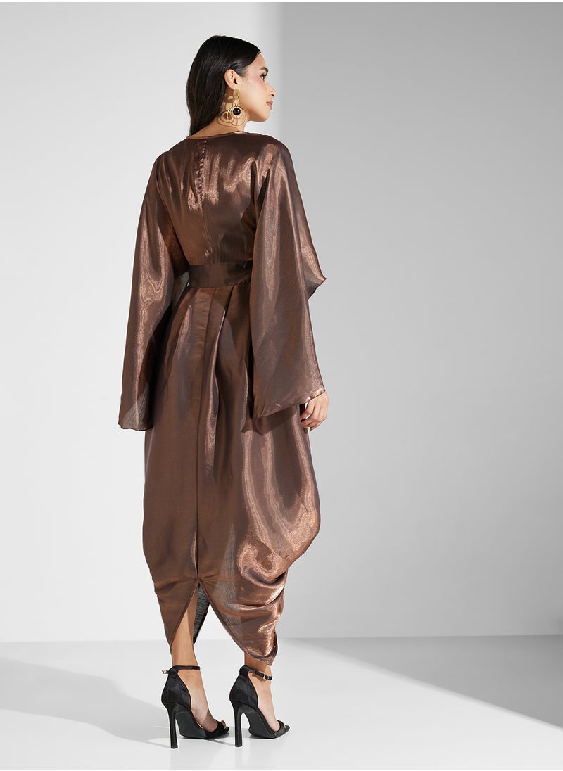 ROTANA SHIMMER CAPE  DRESS