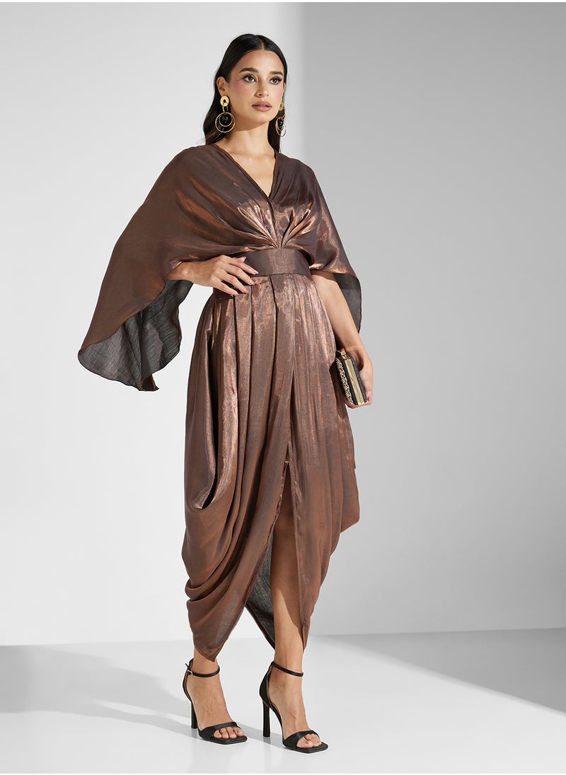 ROTANA SHIMMER CAPE  DRESS