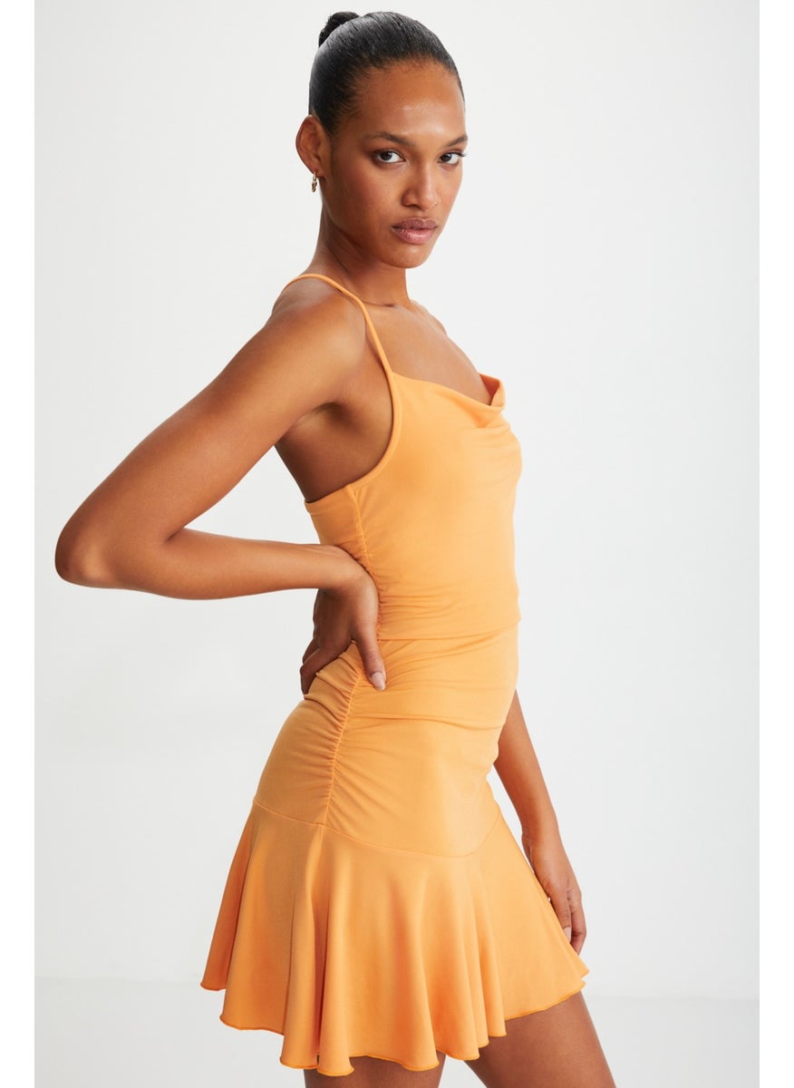 Koralia Women's Strappy Mini Orange Dress