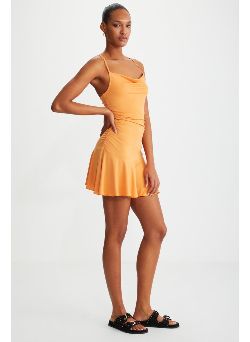 Koralia Women's Strappy Mini Orange Dress