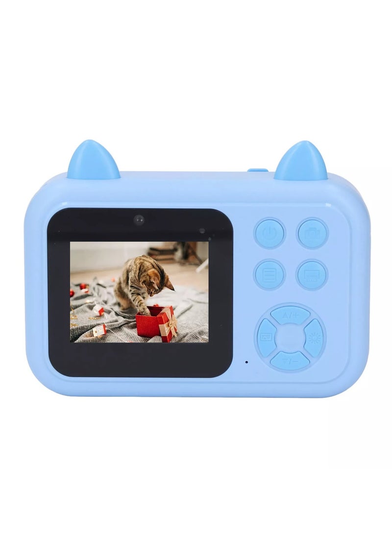 HD Mini Thermal Printing Digital Camera - Compact & Portable Blue Camera with Instant Photo Printing, Ideal for Travel, DIY Crafting & Instant Photography