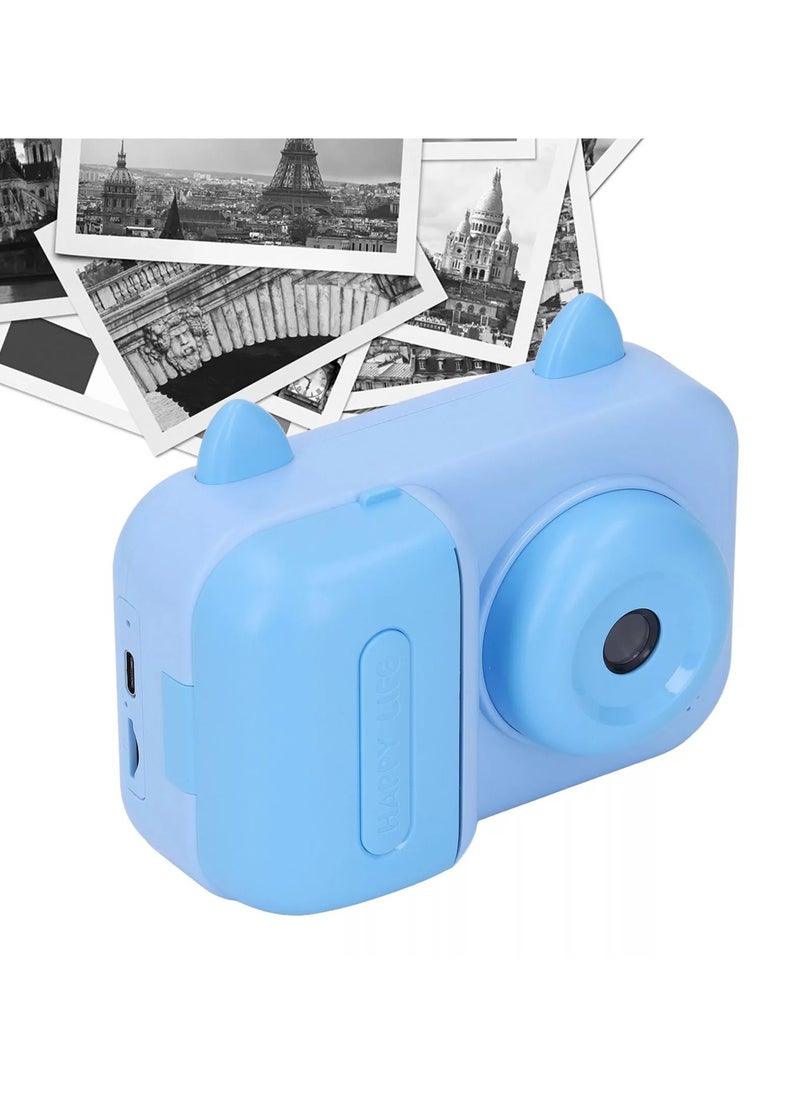 HD Mini Thermal Printing Digital Camera - Compact & Portable Blue Camera with Instant Photo Printing, Ideal for Travel, DIY Crafting & Instant Photography