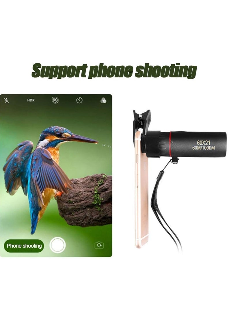 Adult Pocket Monocular Telescope, Mini High Power Handheld Telescope for Bird Watching, Hunting, Camping, Hiking, Live Concerts and Games (60/1000M)