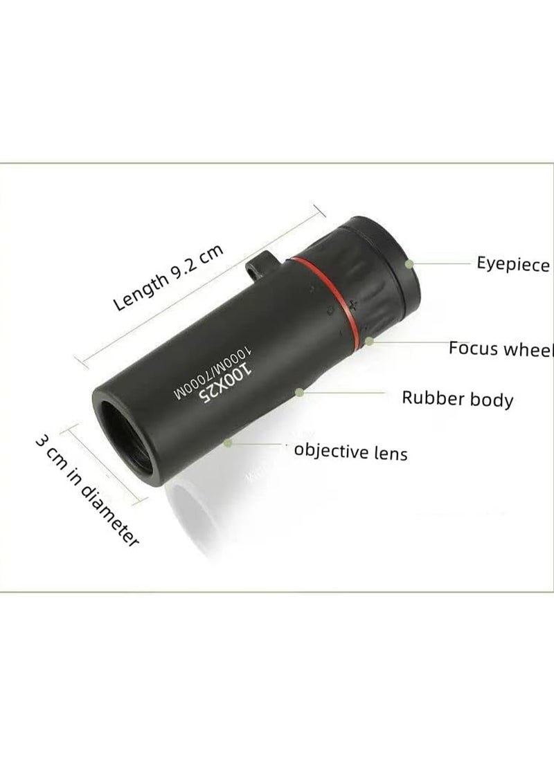 Adult Pocket Monocular Telescope, Mini High Power Handheld Telescope for Bird Watching, Hunting, Camping, Hiking, Live Concerts and Games (60/1000M)