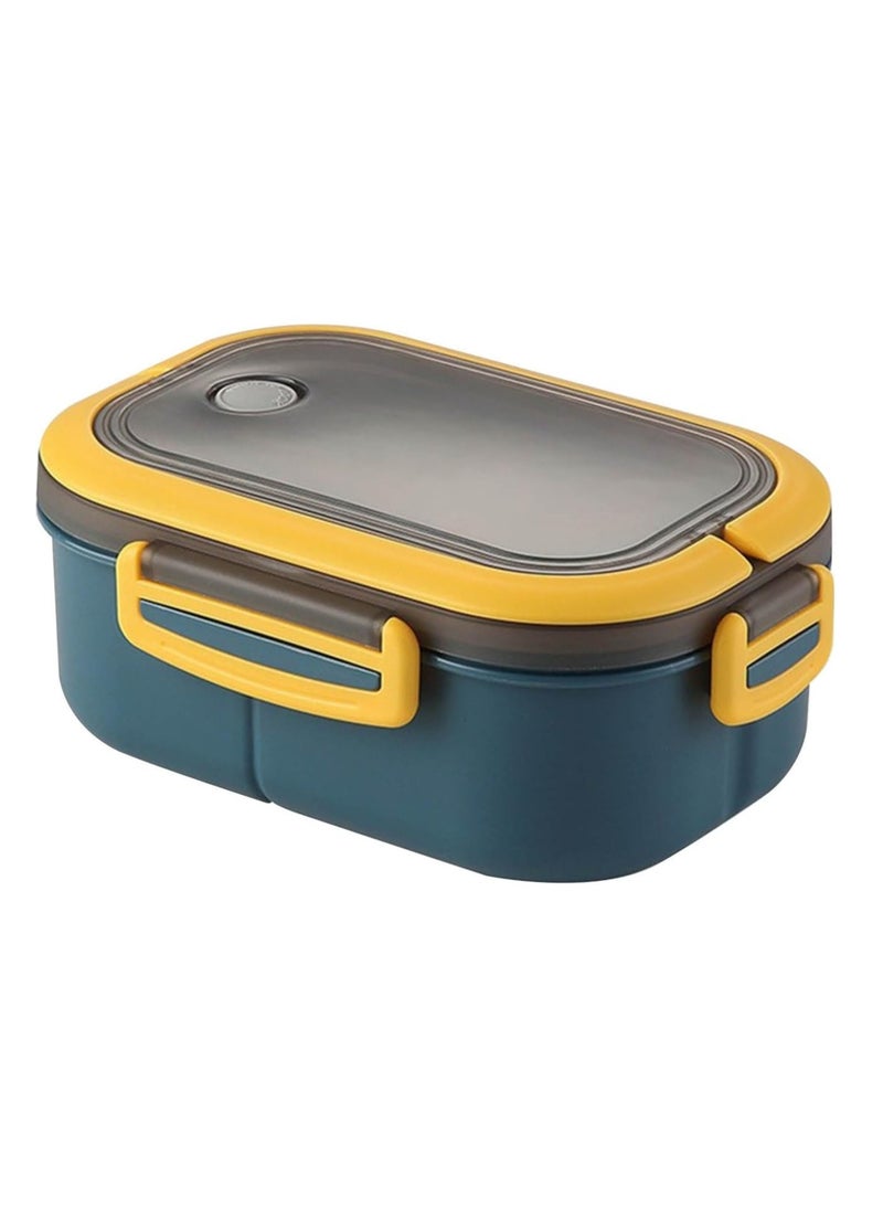 Portable Lunch Box Large Capacity Lunch Box Divided Bento Box Divided Lunch Box Fresh-keeping Box Microwave Friendly Design 1200ml (Blue)