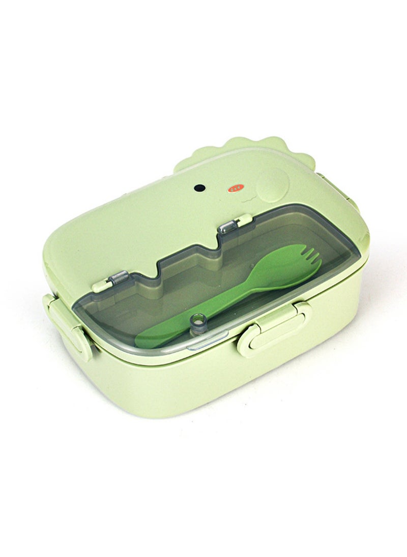 Cartoon Insulated Lunch Box, Student Canteen Lunch Box, Office Worker Microwaveable Lunch Box (Green)