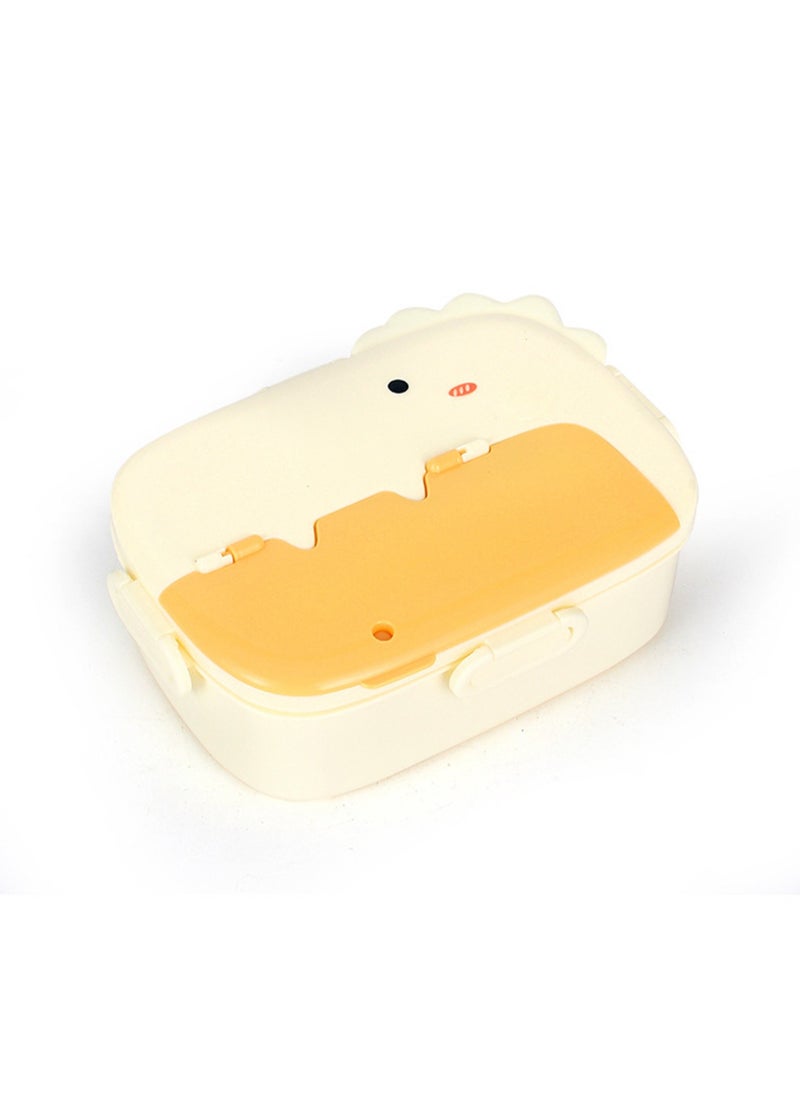 Cartoon Insulated Lunch Box, Student Canteen Lunch Box, Office Worker Microwaveable Lunch Box (Off White)