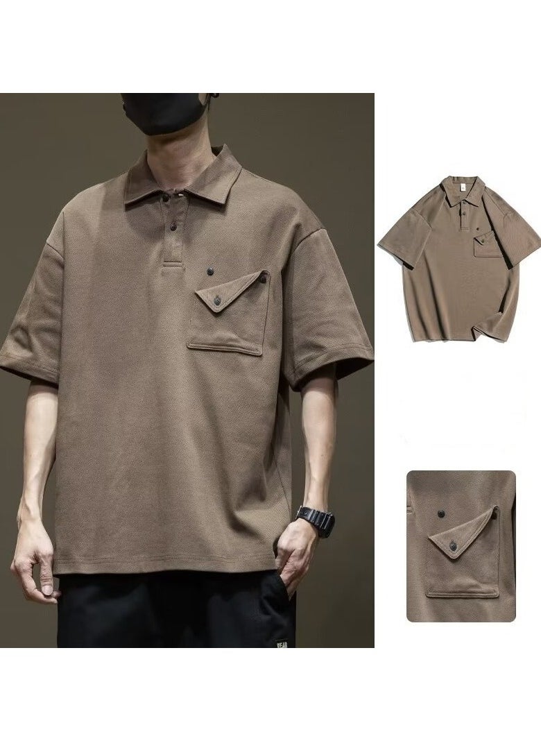 New Men's Loose High End Half Sleeve Polo Shirt