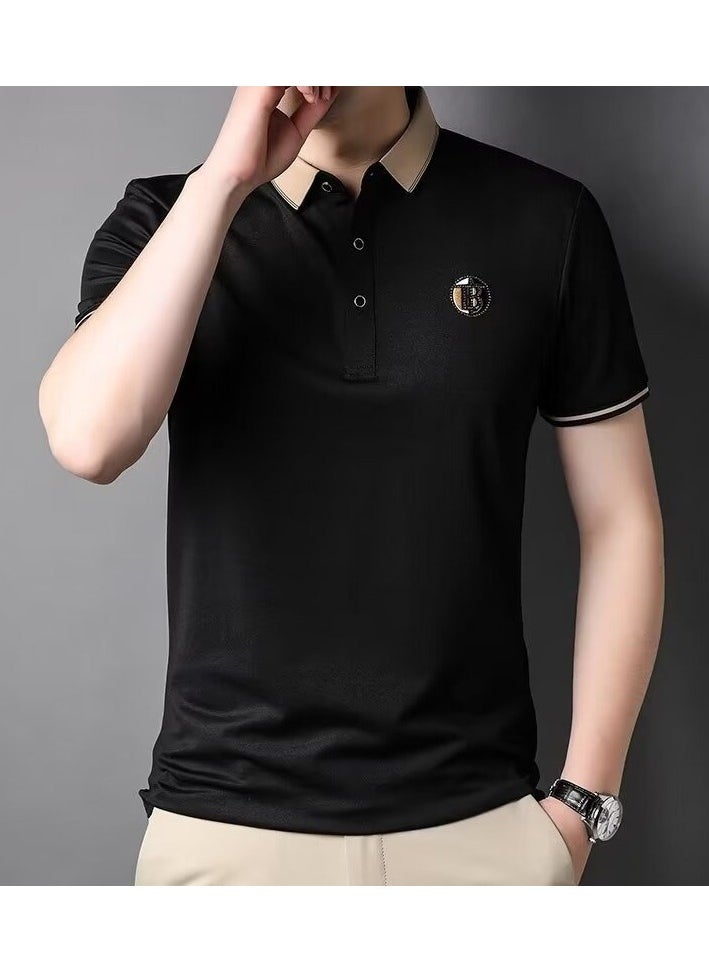 New Men's Loose High End Half Sleeve Polo Shirt