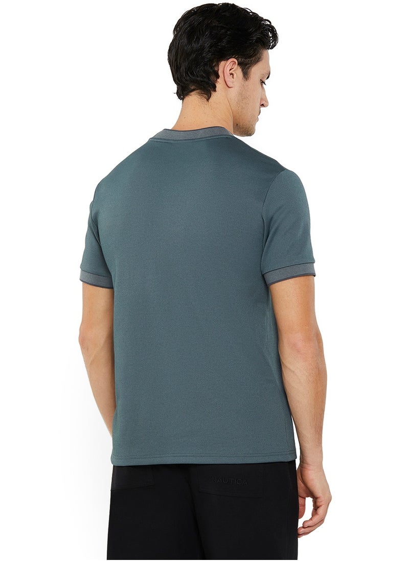 Essential Regular Fit Cotton Blend Logo Crew Neck T-shirt